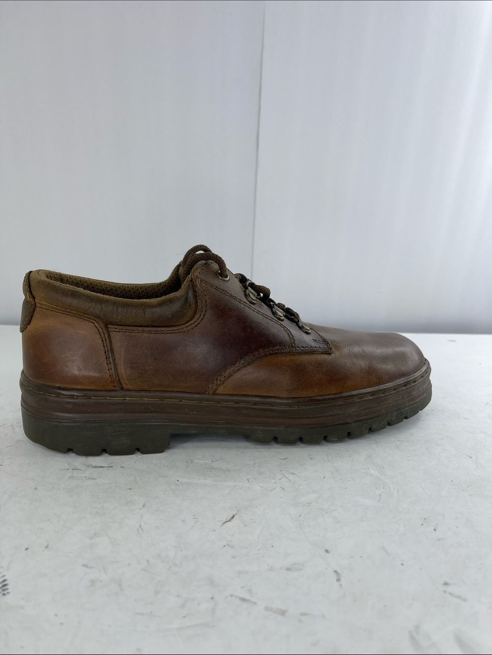 Classic Brown Leather Derby with Rugged Lug Sole
